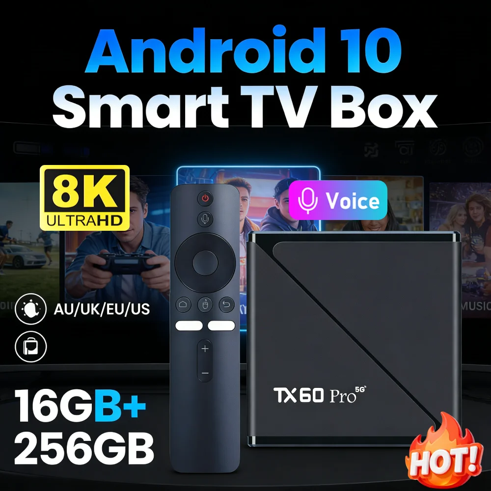 

4K Android 10 Smart TV Box Allwinner H313 2.4G 5G WiFi 16GB 256GB медиаплеер-приставка с пультом дистанционного управления AU/UK/US/EU