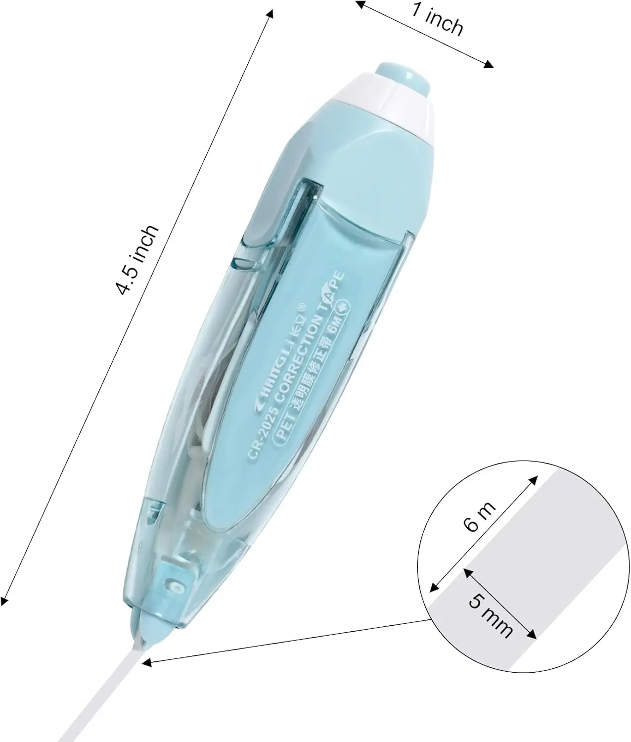 4Pcs Refillable White Out Correction Tape Retractable White Out Tape Applicator with 8  Whiteout Tape School Office Supplies for