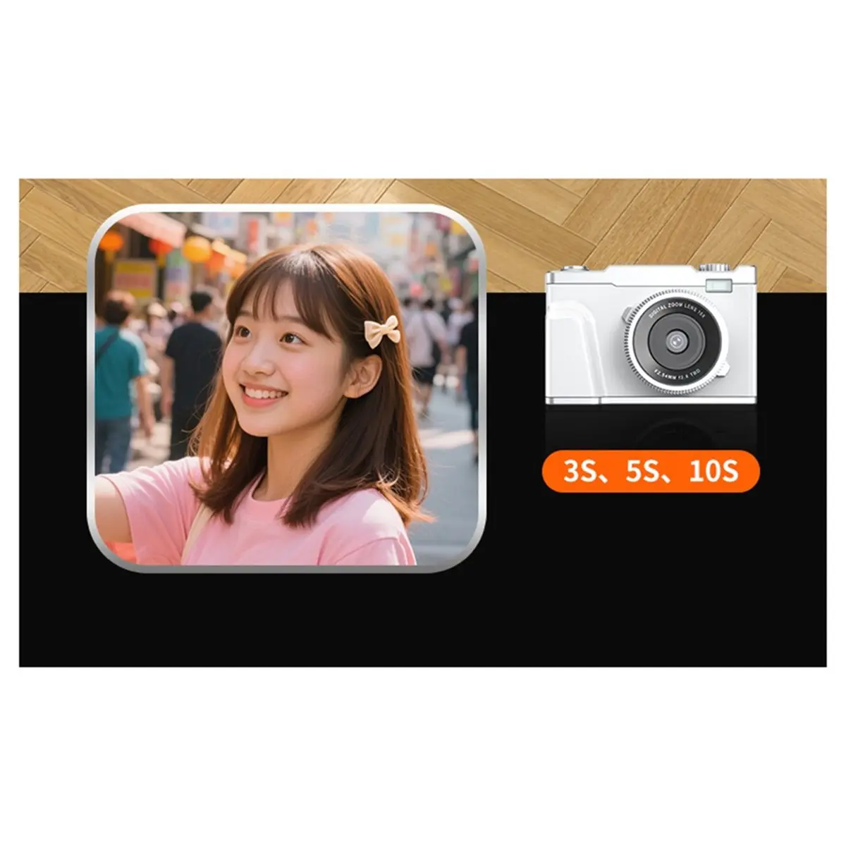 DT81 4K HD Digital Camera Built-in MP3 Player 48MP Optical Zoom Camera Entry Level Home Dual Lens Camera for Students White