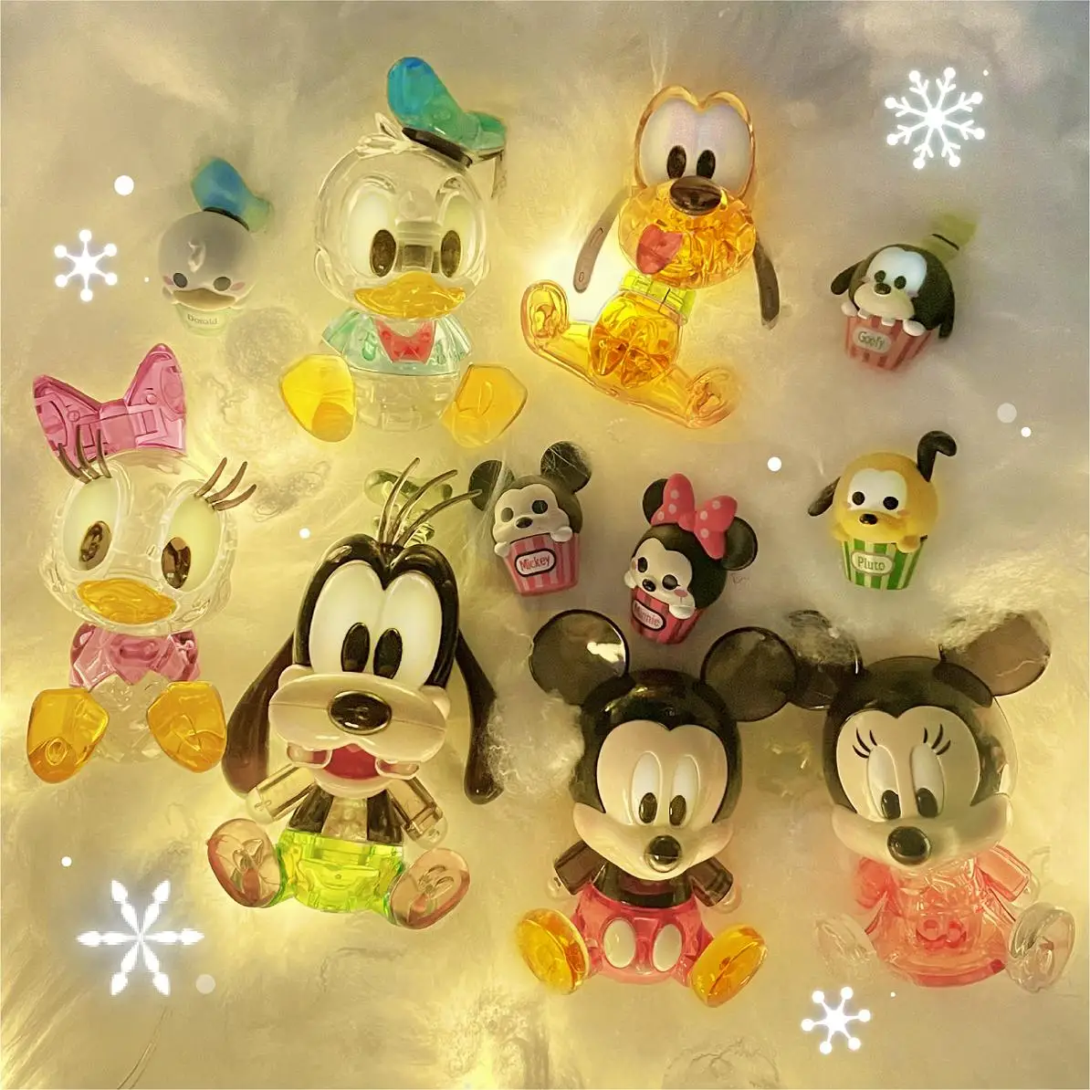 2025 new Q cute Mickey family crystal assembly blind box tide play hand-made indoor decorations for boys and girls birthday gift