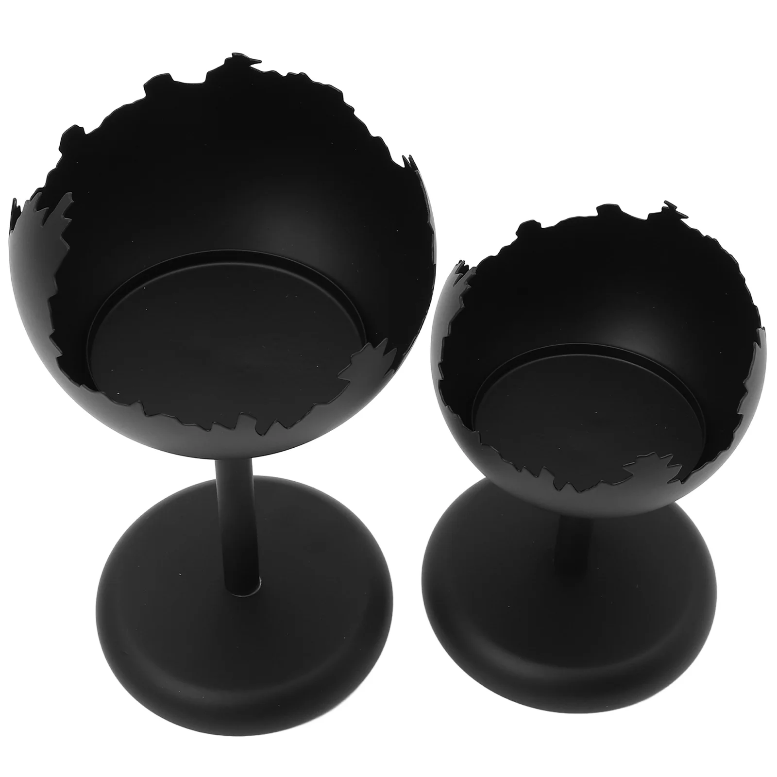 

2 Pcs Taper Holders Aromatherapy Festive Tabletop Candlestick Decoration Elegant Large Black Iron