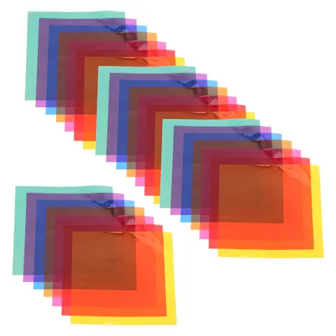 28 fogli di cellophane di colore trasparente, carta artistica quadrata, multicolore, confezione artigianale fai da te, foglio di cellophane