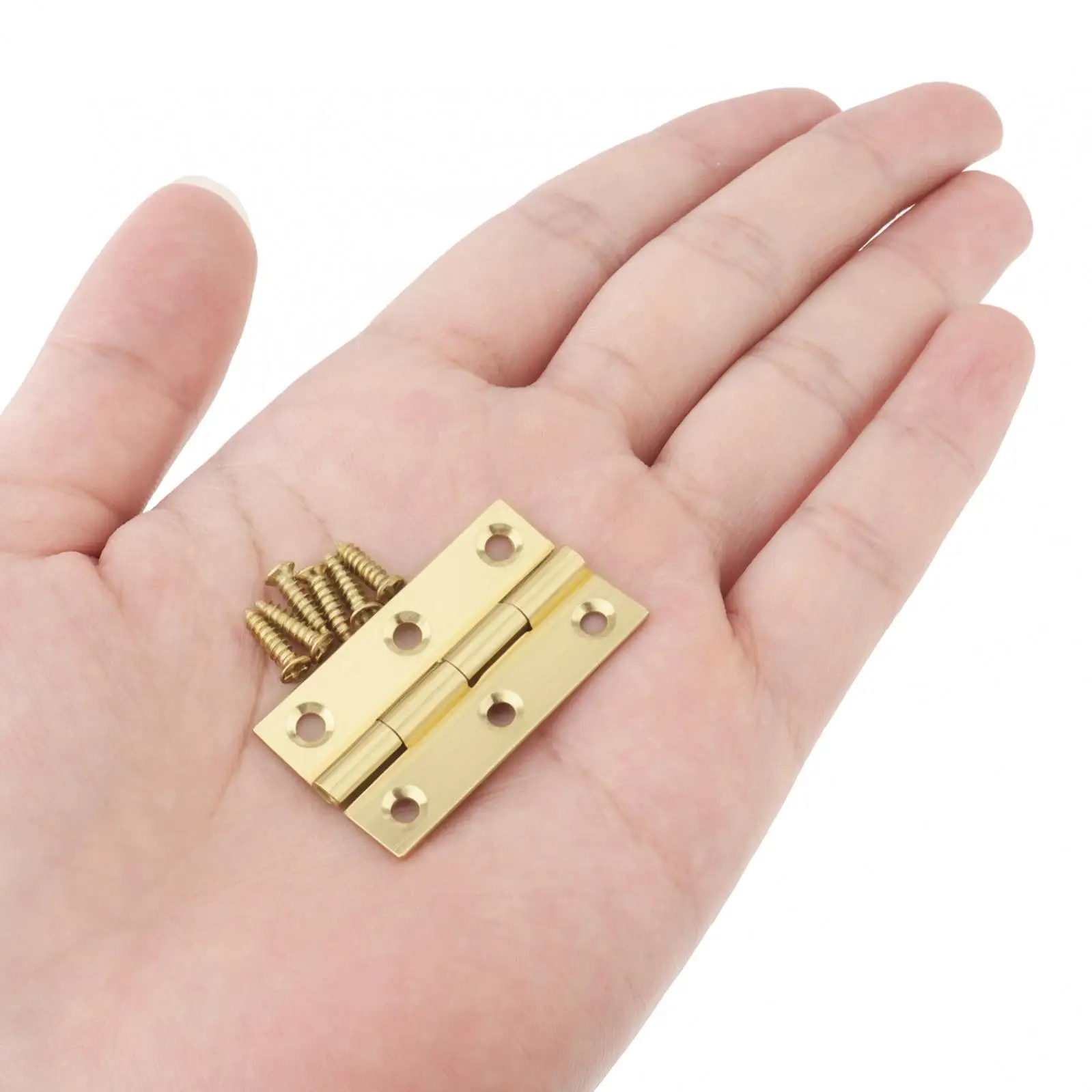 8 pcs 1-3 inch Solid Brass Folding Butt Hinges for Jewelry Box / Small Wooden Boxes / Cabinet with 32 pcs /48 pcs Screws