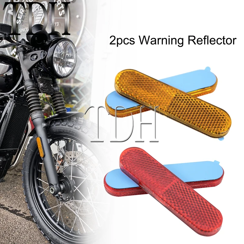 Red Yellow Plastic Reflective Safety Warning Self-adhesive Tape Sticker For Most Motorcycles ATV Bikes Car Trailers Universal