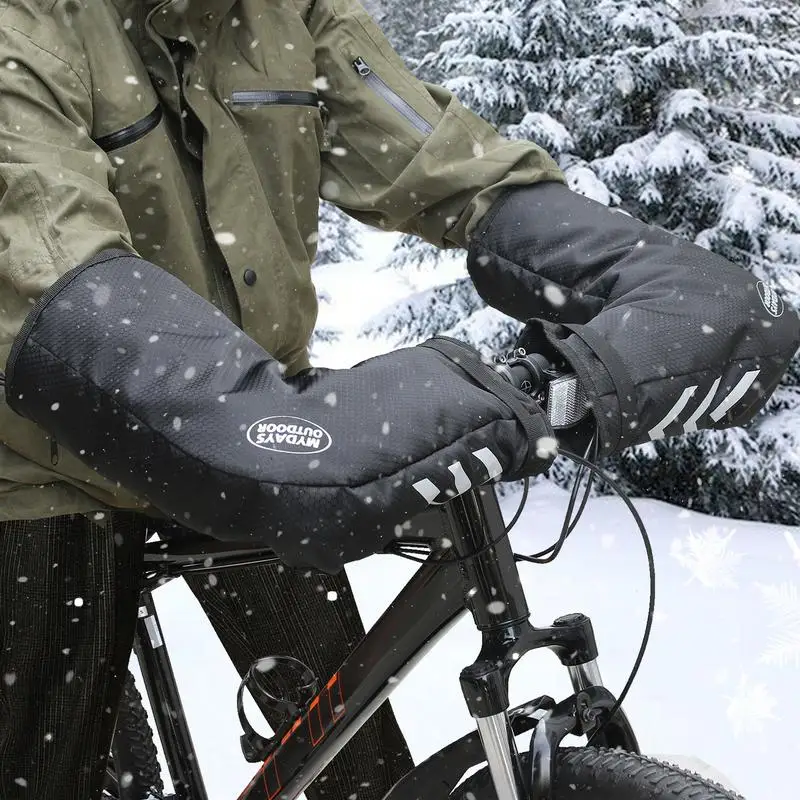 para guidão de bicicleta, manoplas reflectantes para ciclismo de motocicleta, a prueba de viento, impermeable, para invierno