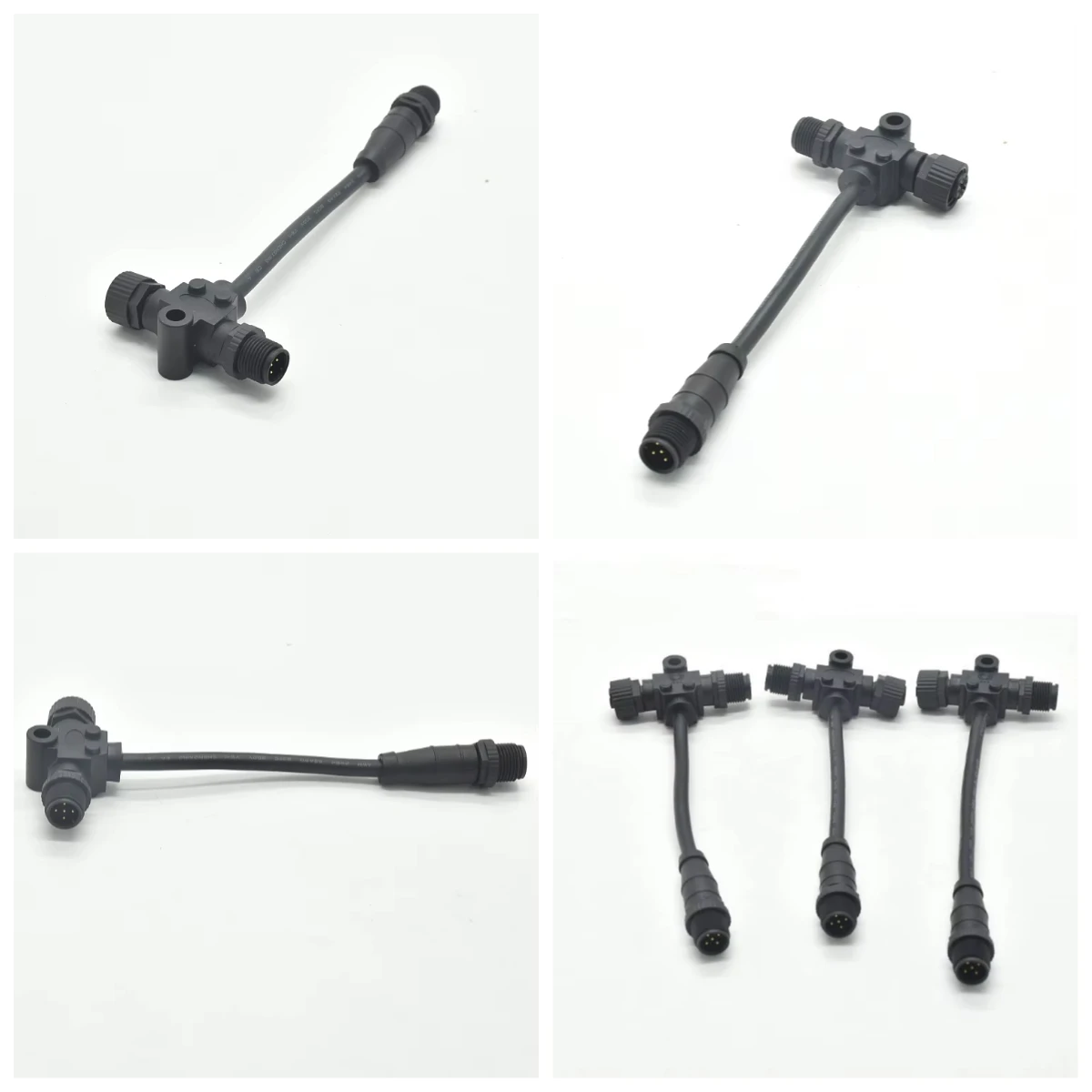 

IP67 Waterproof M12 Code A 5Pin Molded Cable 2000 T-Splitter Male Female Plug Connector
