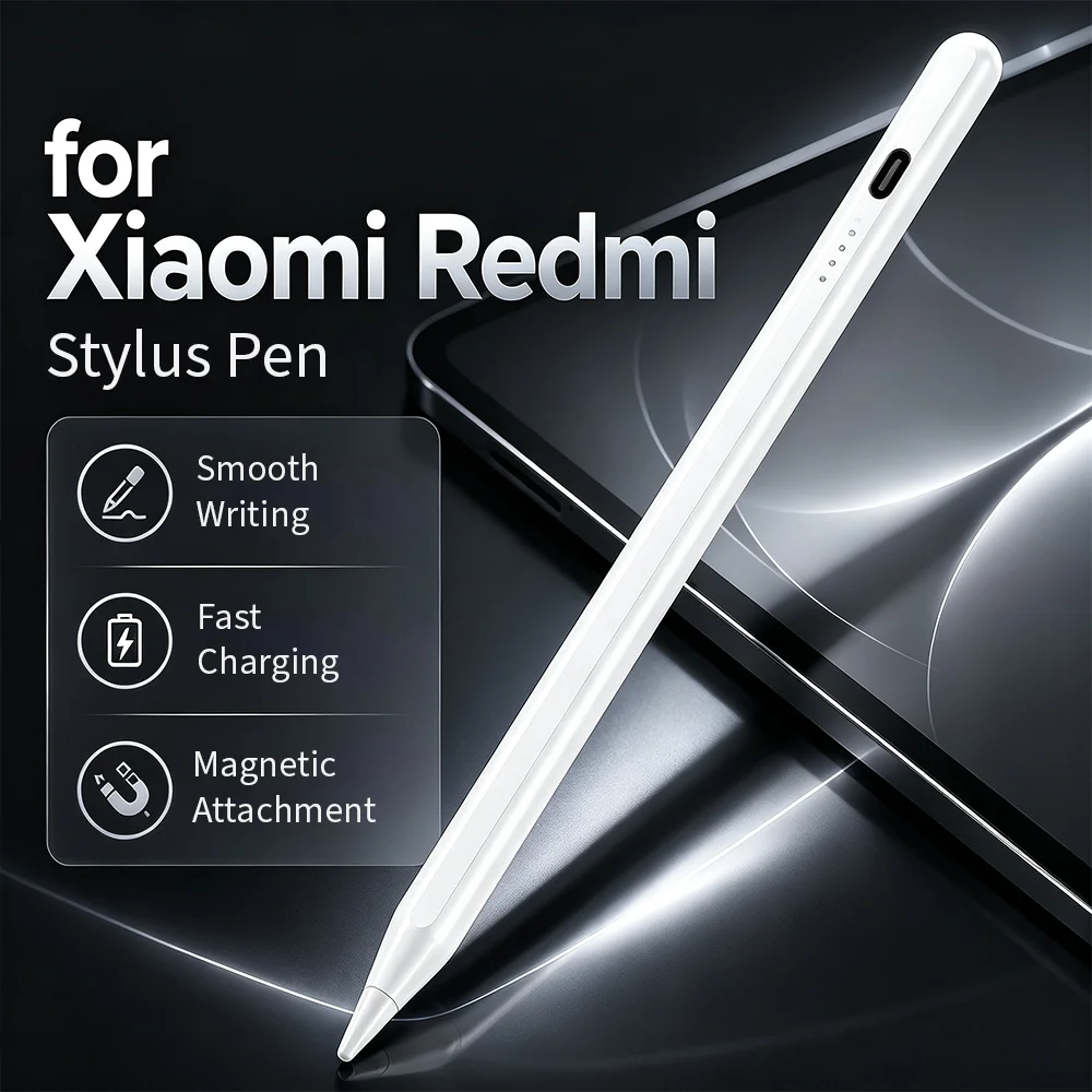 Capacitive Stylus for Redmi Pad Pro SE 2025, Tilt Sensitivity Rechargeable Stylus Pen for Xiaomi Pad 7 6 Pro Android Tablet Acce