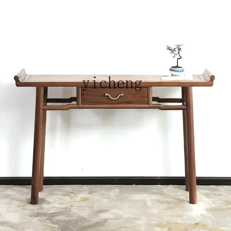 

strip case Solid wood warped head table Living room display cabinet Entrance foyer strip table