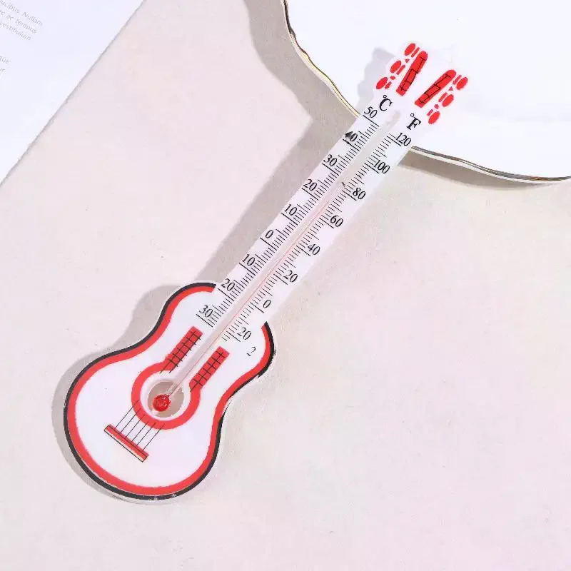 1/3/5Pcs Plastic Guitar-Shaped Indoor Temperature Meter Wall Mounted High-Precision Outdoor Indoor Temperature - Detail 1