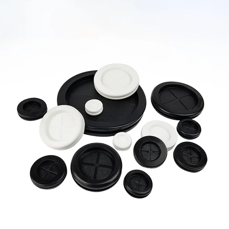Wire Cable Blanking Blind Rubber Grommets Gasket 8mm-130mm Double-sided Black / White Rubber Electrical Cabinets Hole Plug