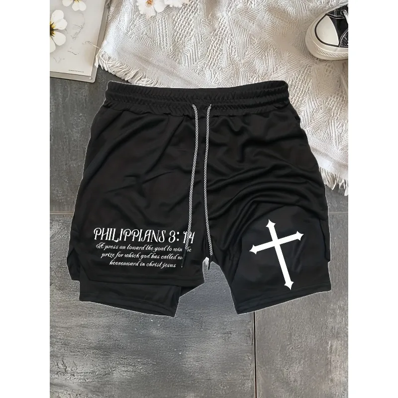 

Men's Double-layer 2-in-1 Quick Drying Shorts, Training Pants, Gym Workout Weightlifting Shorts, Outdoor Running Casual Shorts