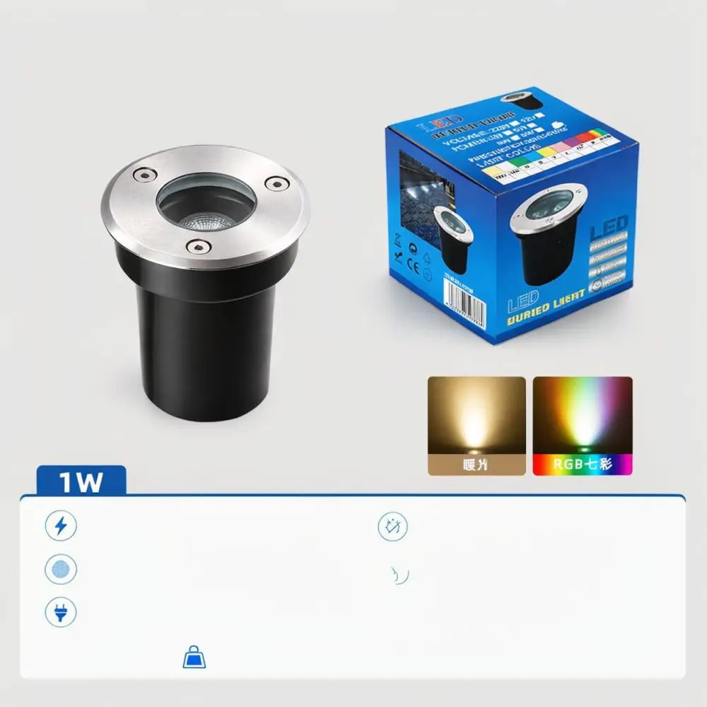 65MM LED Garden Underground Lamp Waterproof Recessed Spotlight Outdoor Landscape Lighting For Lawn Path Yard Decoration