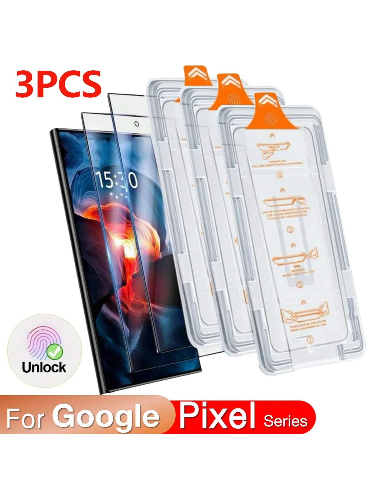 3PCS Gehärtetes Glas Für Google Pixel 10 9 Pro XL 8 8A 9a 7 7a 5G Screen Protector fingerabdruck Gehärtetes Zubehör Kein Staub Kit