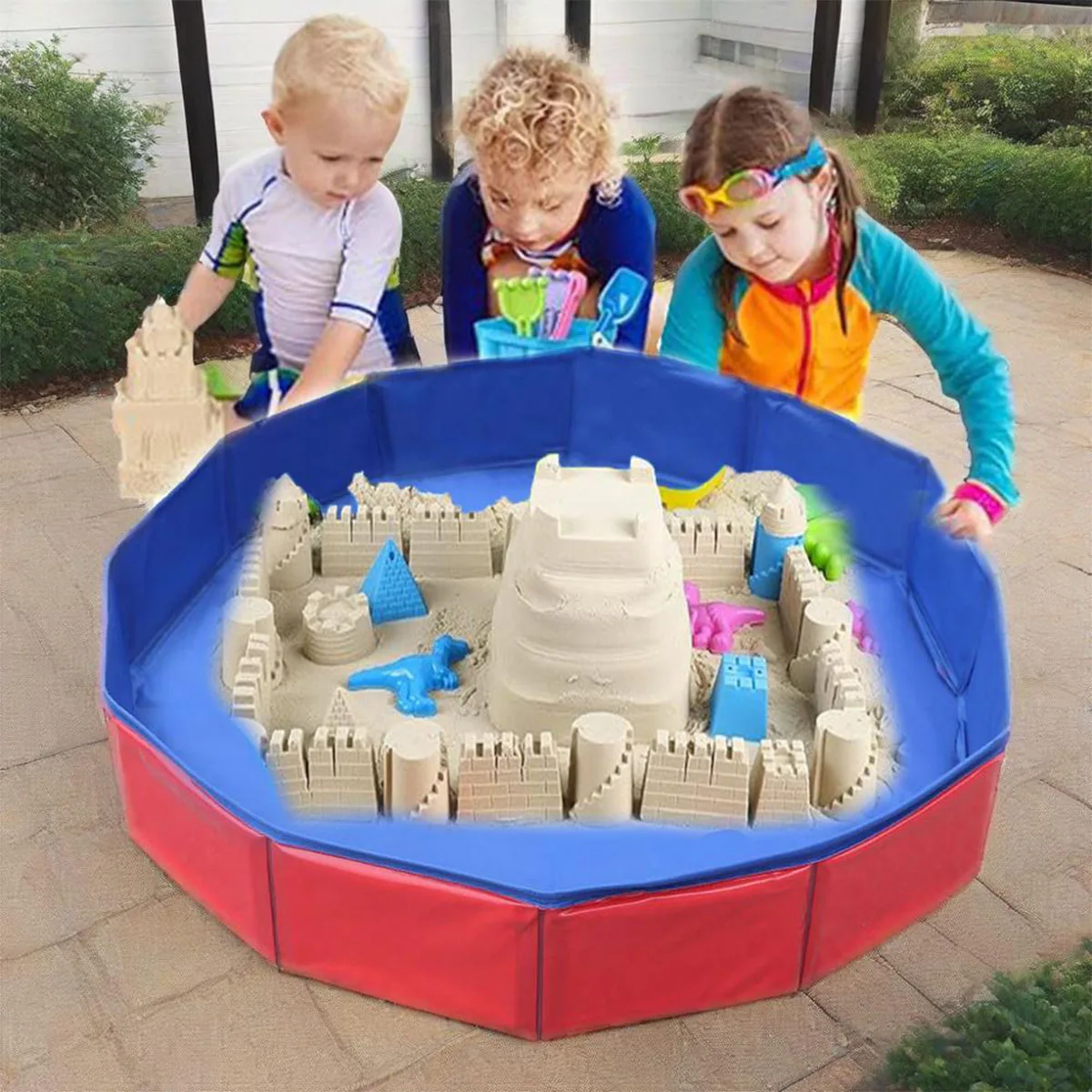 Kinder Sandtisch für Kinder Jungen Mädchen Sommer Strand Sandkasten Sandspielzeug Outdoor Sand Aktivität Sensorisches Spielen Sand Wassertisch