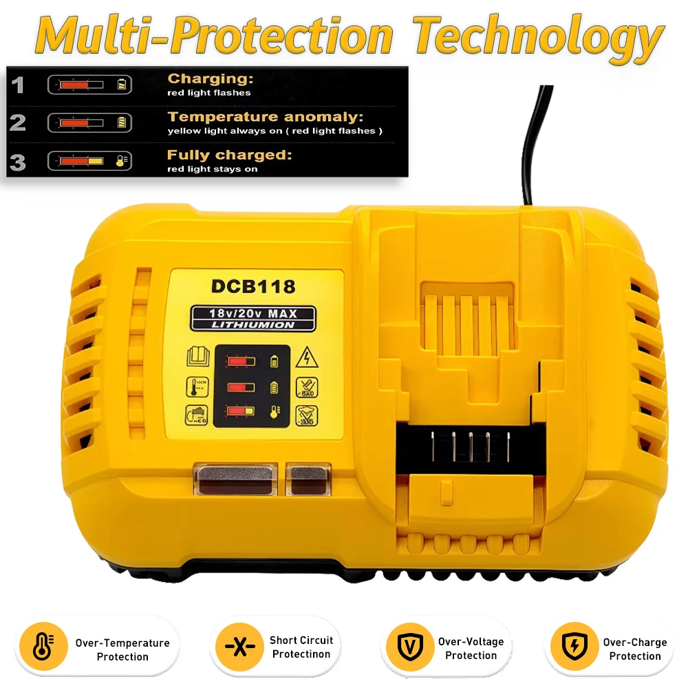 

НОВОЕ зарядное устройство для Dewalt DCB118, 20 В, быстрое зарядное устройство, литиевая батарея, электрические инструменты, электрическая дрель, быстрое зарядное устройство