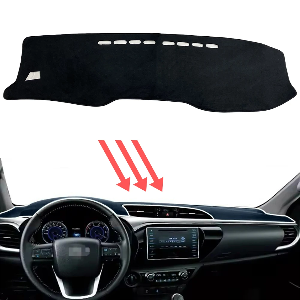 

Car Dashboard Mat for Toyota Hilux AN120 AN130 2015-2024 Sunshade Protective Carpet Dash Pad Dashmat