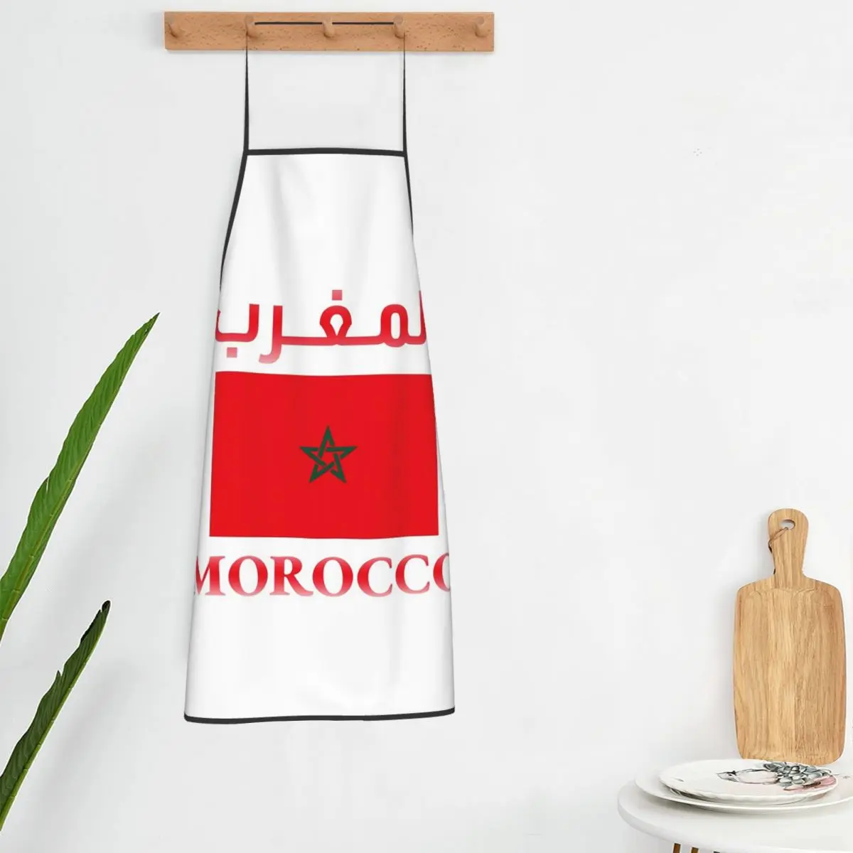 Moroccan Passport Kingdom Of Morocco Aprons Chef Cooking Tablier Sleeveless Bib Kitchen Cleaning Pinafore for Women Men