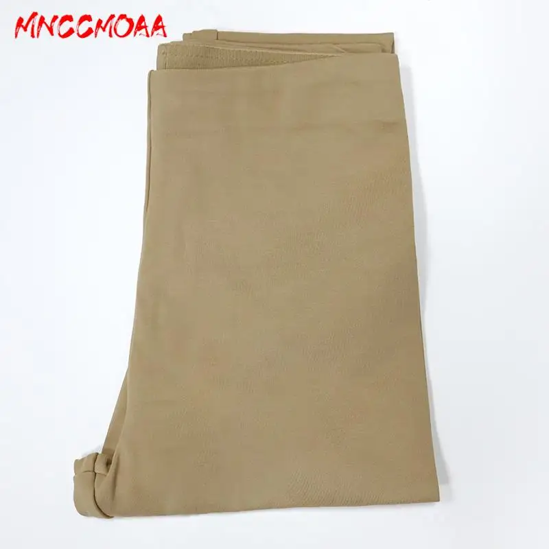 MNCCMOAA High Quality 2024 Woman Black High Waist Slim Leggings Solid Elastic Waist Stretch Pants Female Casual Simple Trousers