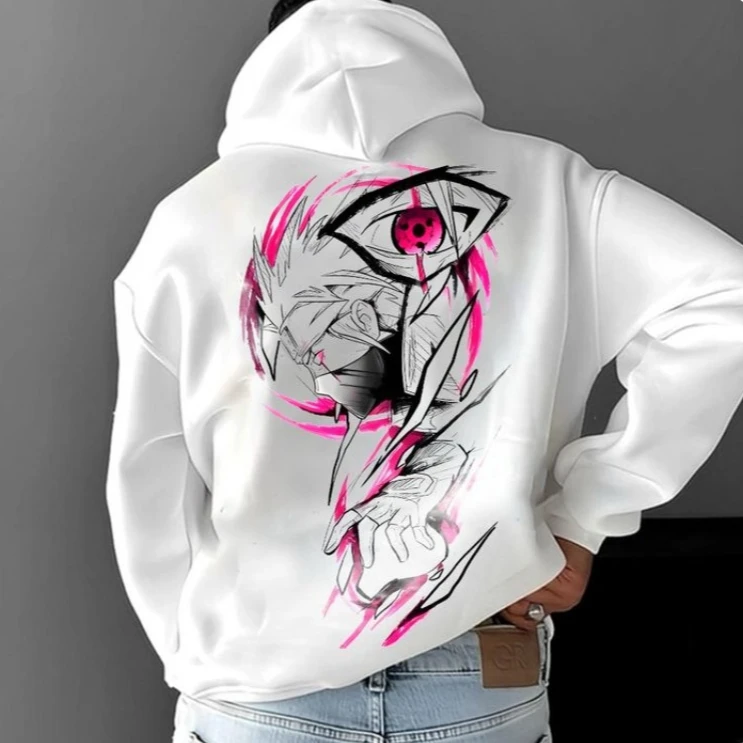 

Oversized Casual Naruto Anime Print Hoodie Trendy Brand Men's Clothing Sweatshirt Autumn Cotton Loose Women Long Sleeve Tops Y2k