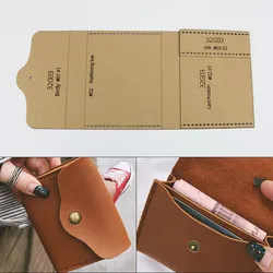 YOMDID Card Bag Leather Craft Mold Practical Coin Purse Making Leather Tool Paper Stencils DIY Short Wallet Leather Template