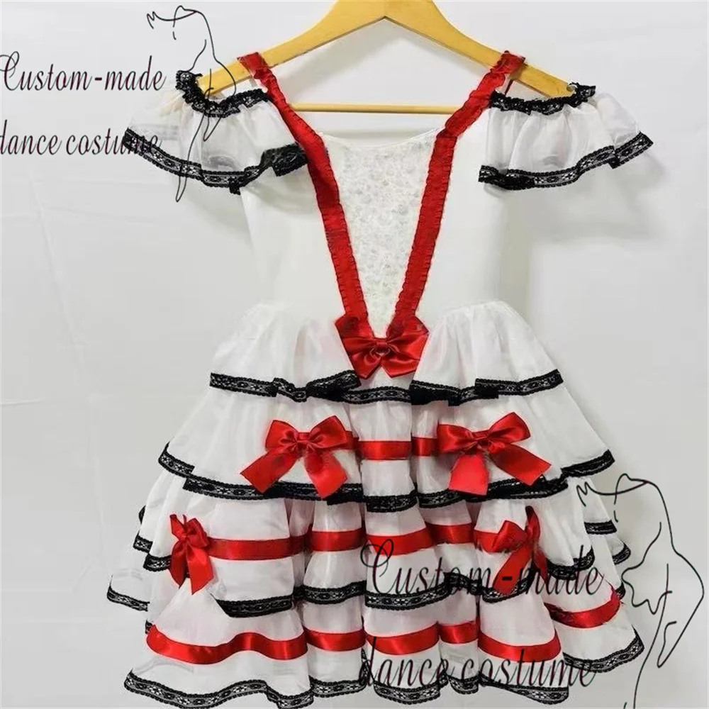 Muñeca española Laurencia variaciones vestido de ballet privado personalizado blanco onda grande vestido largo de encaje negro