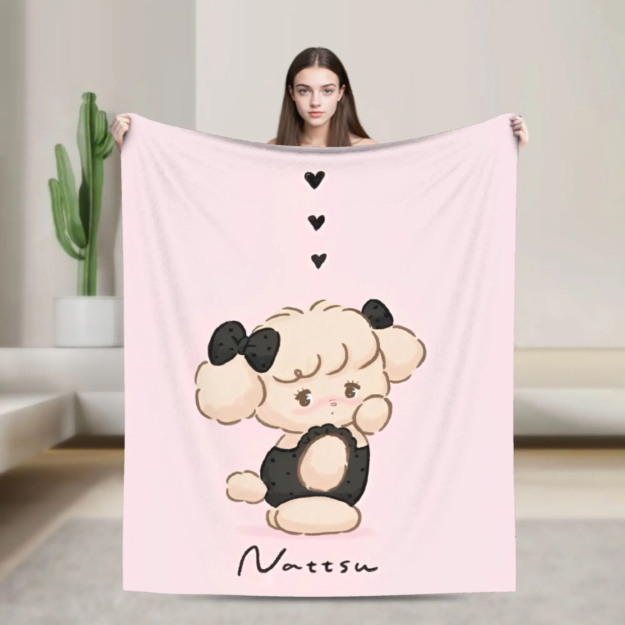Mikkos Nattsu Blanket Fuzzy Funny Warm Throw Blankets for Home Restaurant Spring/Autumn,