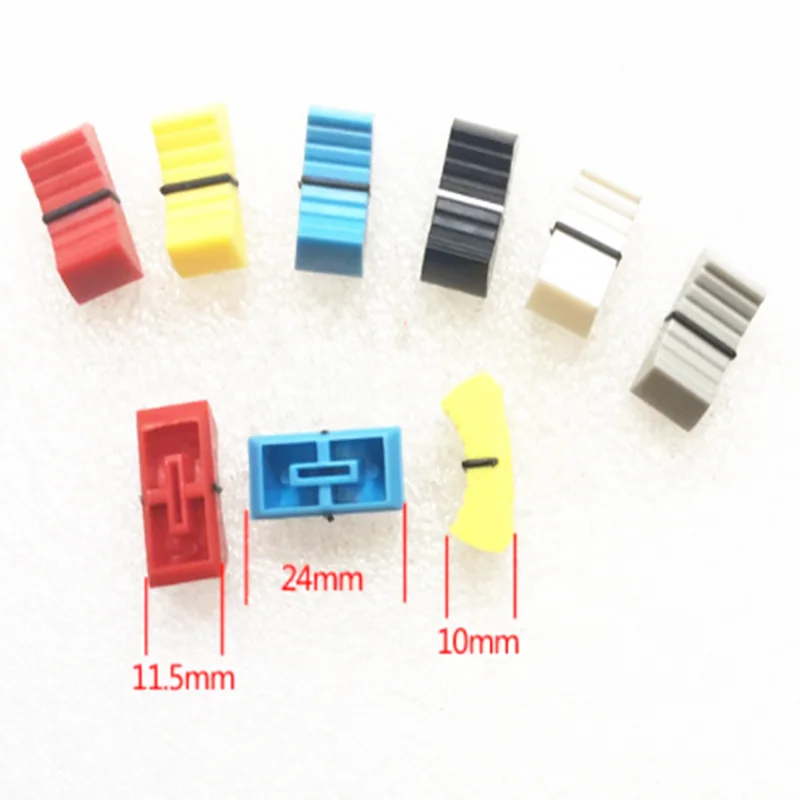 10PCS/LOT 24*12*11mm Mixer Electronic Keyboard Sliding Potentiometer Plastic Cap Fader Cap Knob Push Button 4/8MM Jack Push Cap