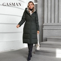 GASMAN 2024 Women's winter jacket fashion long Big pocket Coat women brand high-quality parka windproof warm down jackets 88618