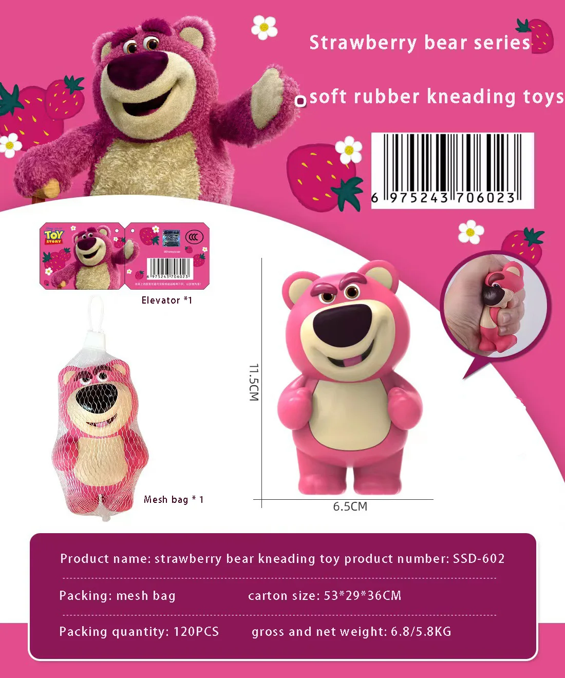 Disney Decompression Toys Stitch Lotso Model Soft Slow Rebounding Decompression Toys for Kids Birthday Healing Toy Gift Genuin