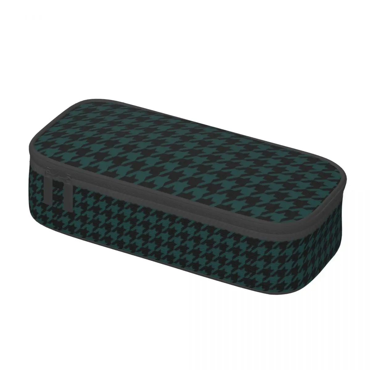 Customized Traditional Houndstooth Pattern Pencil Case for Geometric Dogstooth Plaid Pen Bag Box School Accessories