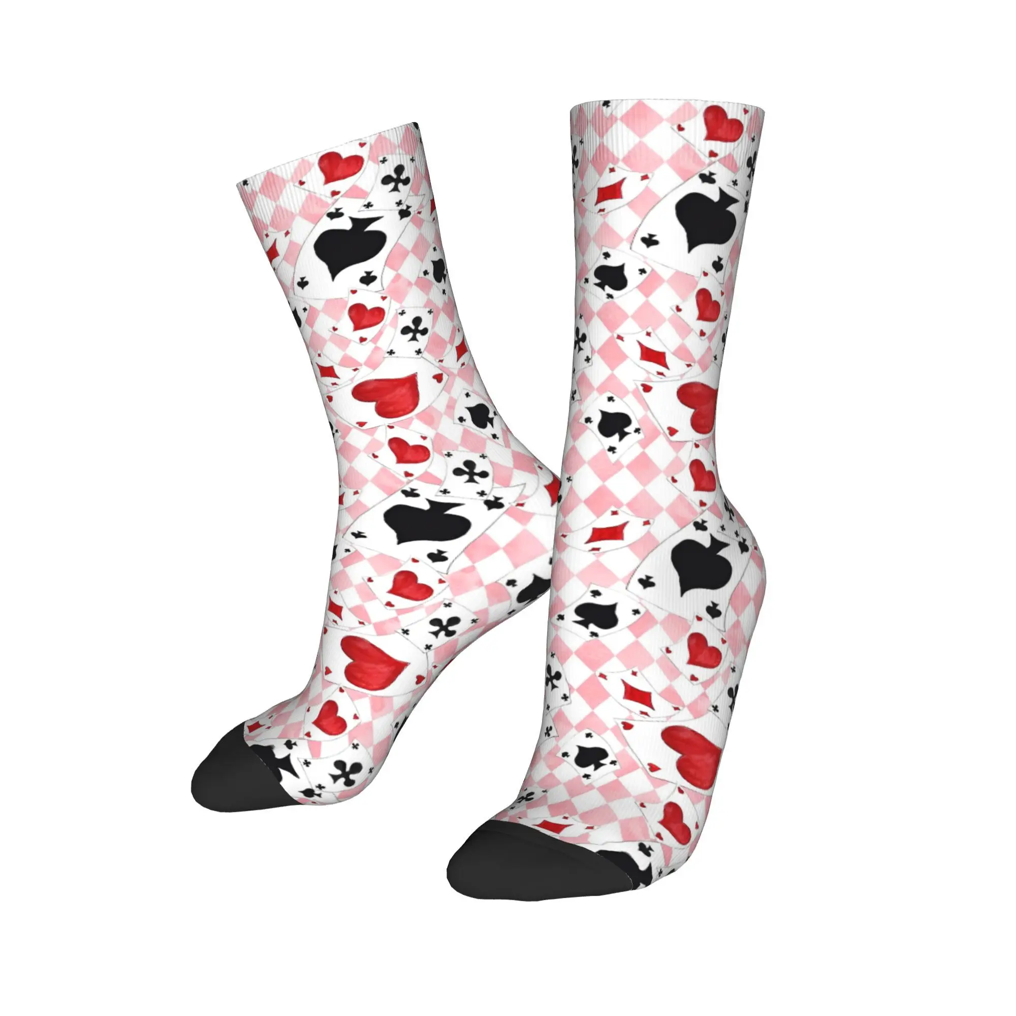 Alice in Wonderland Cartoon Socks Men Women Funny Playing Cards soldiers Socks Spring Summer Autumn Winter Middle Tube Sock Gift