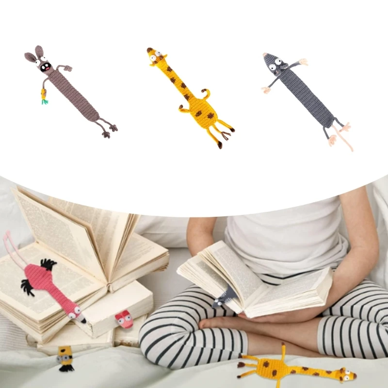 Вязаные закладки ручной работы, держатель для страниц книги, вязаные крючком закладки с животными, благодарственный подарок для