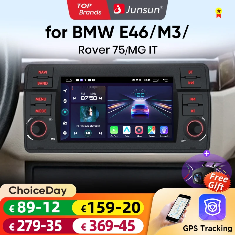 Junsun 7" Wireless CarPlay for Apple Android13 Auto Car Radio For BMW E46 M3 Rover 75 WiFi 4G Multimedia Stereo IPS TouchScreen
