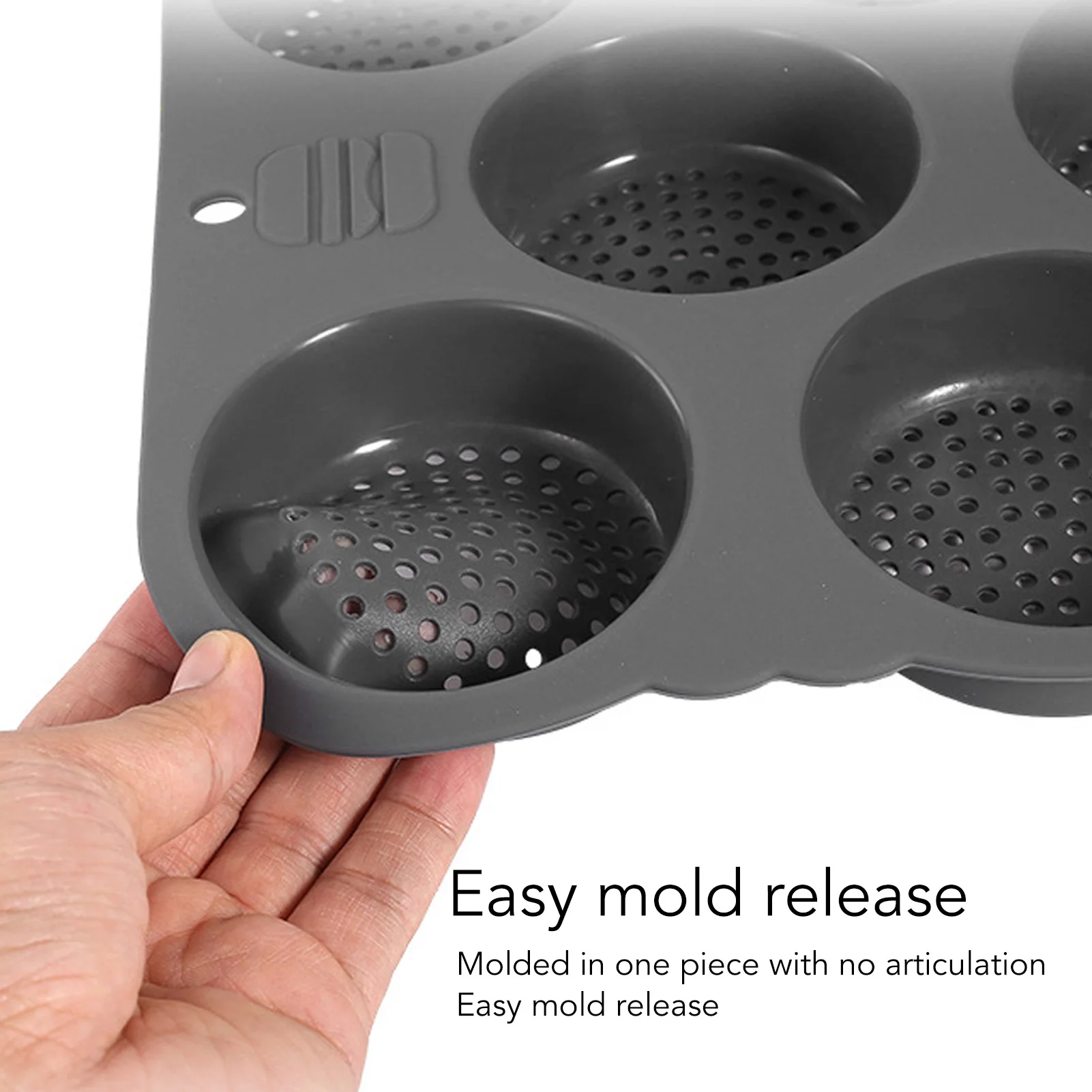 Hamburger Bun Mold Silicone 8 Cavity Easy Release Heat Resistant Hamburger Bread Bakery Mold Pan for Kitchen Baking Tool