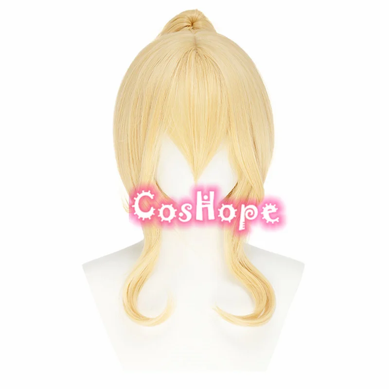 Jean Cosplay Wig Women 40cm Light Golden Wig Cosplay Anime Cosplay Wigs Heat Resistant Synthetic Wigs Halloween