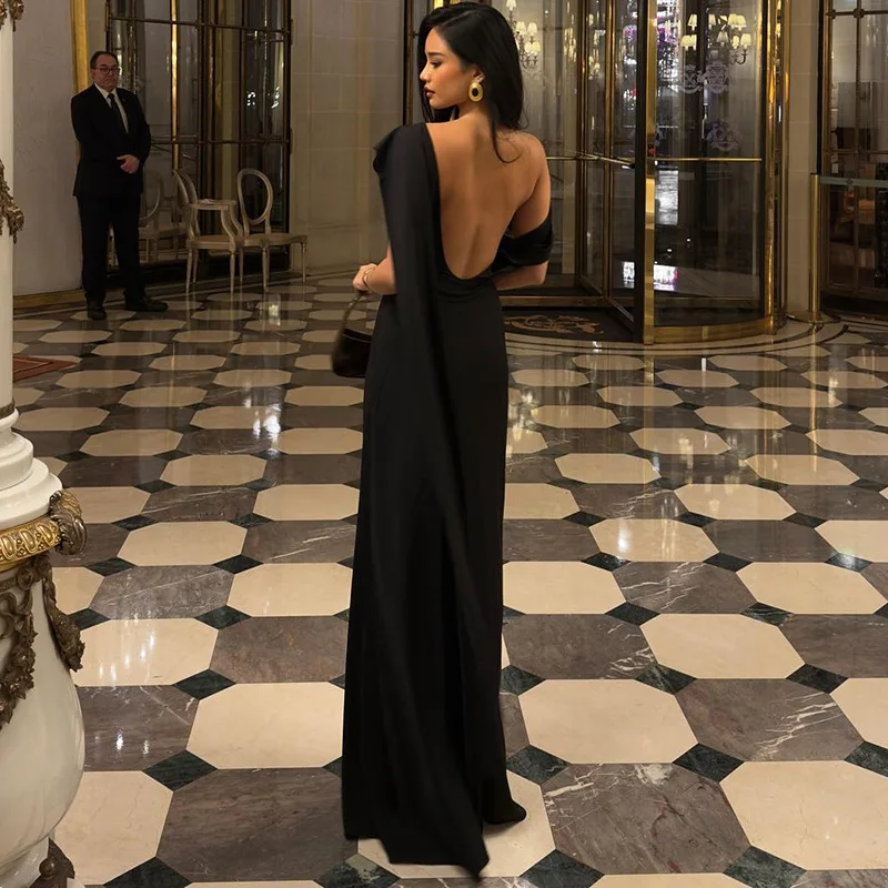 

Women's 2026 High Temperament Backless Solid Color Slim Hip Wrap long maxi Dresses Vestido Plus Size 9XL 8XL 7XL 6XL XXXXXL