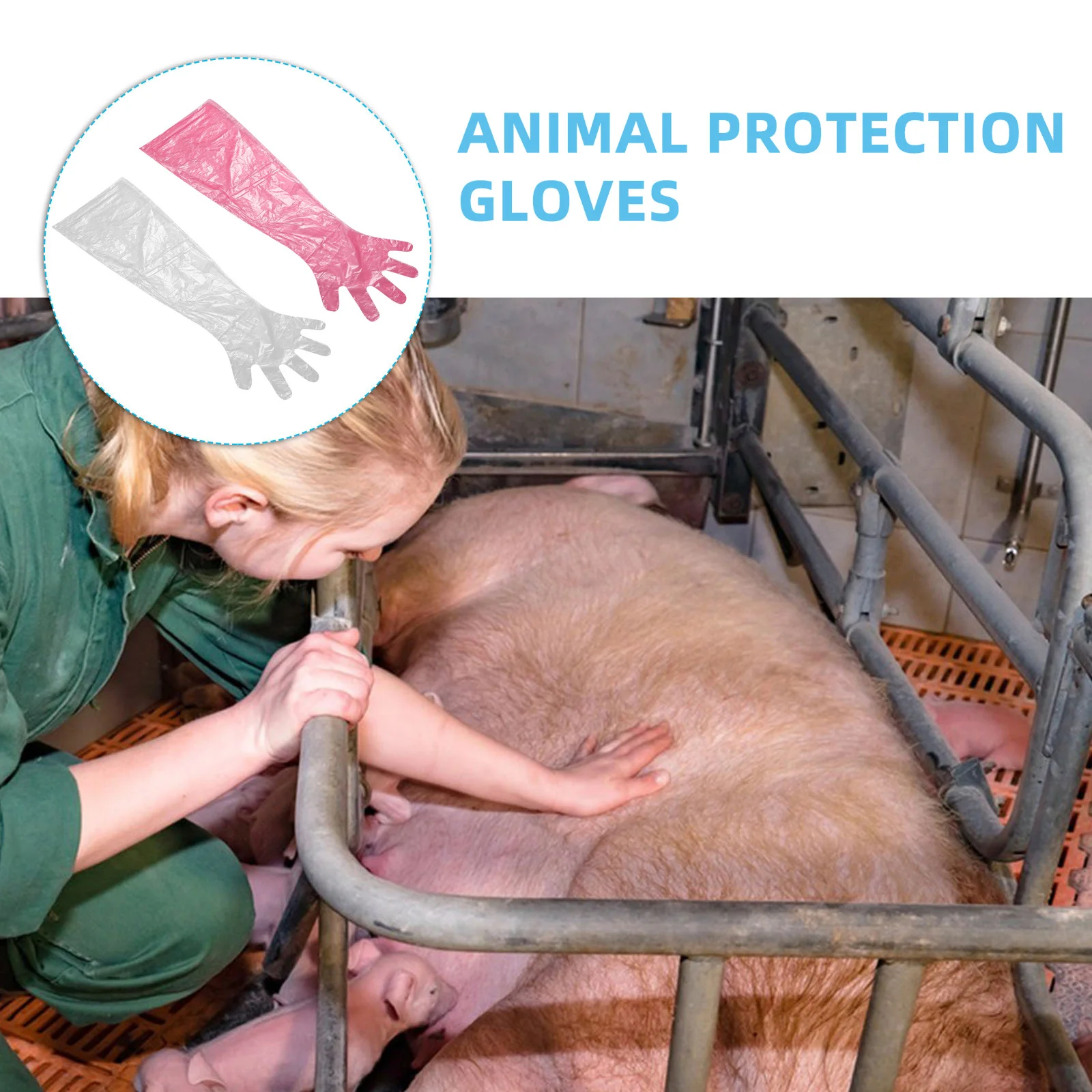 100Pcs Veterinary Long Arm Gloves Disposable Shoulder Length for Veterinary Procedures Animal Care Snake Proof Comfortable