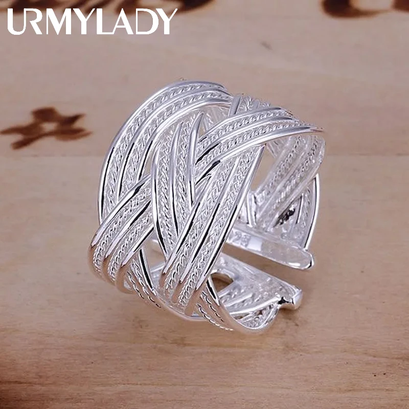 Wholesale jewelry 925 Sterling silver open ring engagement wedding Bridal fashion adjust size