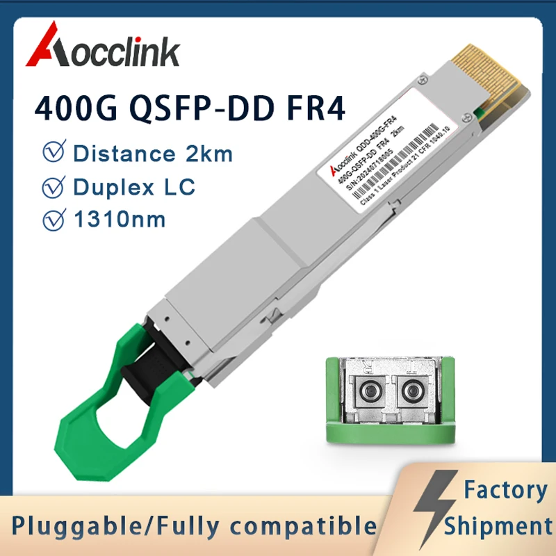 

400G FR4 QSFP-DD 1310nm 2km Optical Transceiver Module, CWDM EML Carrier Grade for Switches Mellanox Arista Data center