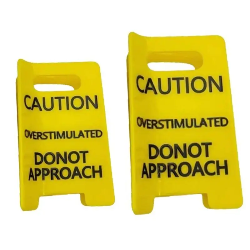 

2PCS Overstimulated Hair Claw Clip with Fun Caution Sign Design Gift for Friend Coworkers Student Creative Buns Holder