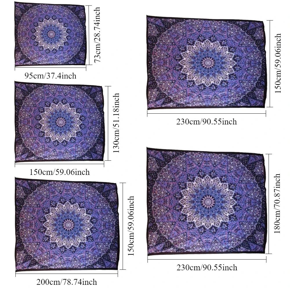 Afbeelding 3: Mandala Stijl Tapijt Muur Opknoping Gooi Tapijt Deken Camping Tent Reizen Boheemse Wandtapijten Achtergrond Doek Strand Yoga Mat