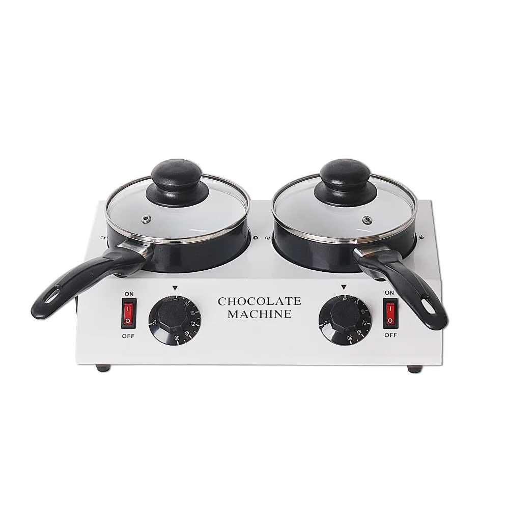 Double cylinder chocolate hot melt machine, two electric thermostatic jam chocolate melt machine