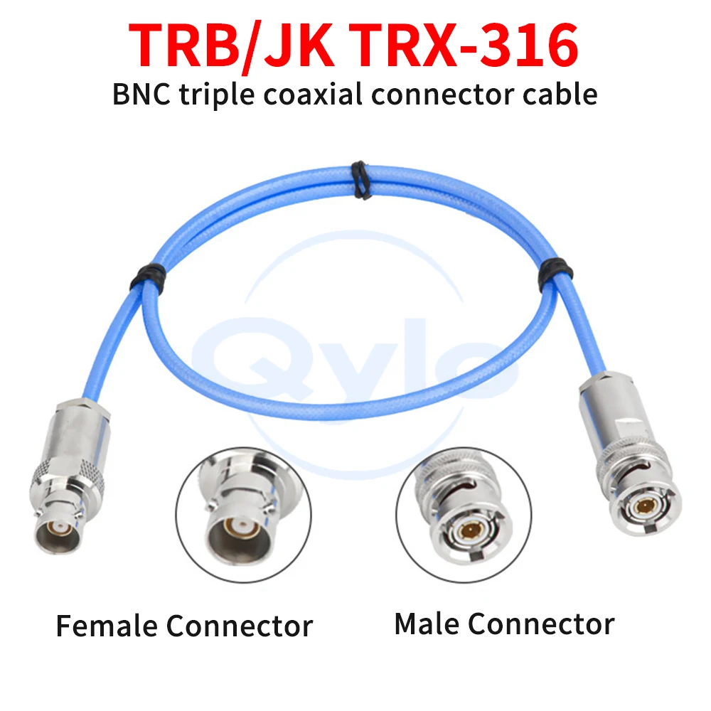 BNC Triple Coaxial Cable 1553B Bus Jumper TRX316 Dual Male Triple Bayonet BNC Test Lead (1 pcs)