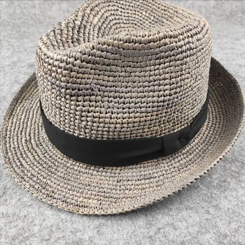61cm Großer Panama-Raffia-Strohhut für Damen und Herren, Faltbarer Gewebter Sonnenhut mit UPF 50+ UV-Schutz, Schattierender Sommerhut – Detail 4