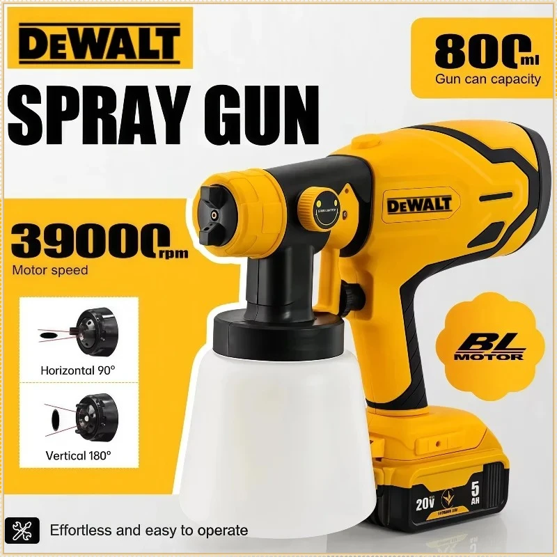 

Портативный электрический распылитель краски Dewalt 800 мл, беспроводной, высокомощный, для покраски мебели, аэрограф для аккумуляторов Dewalt