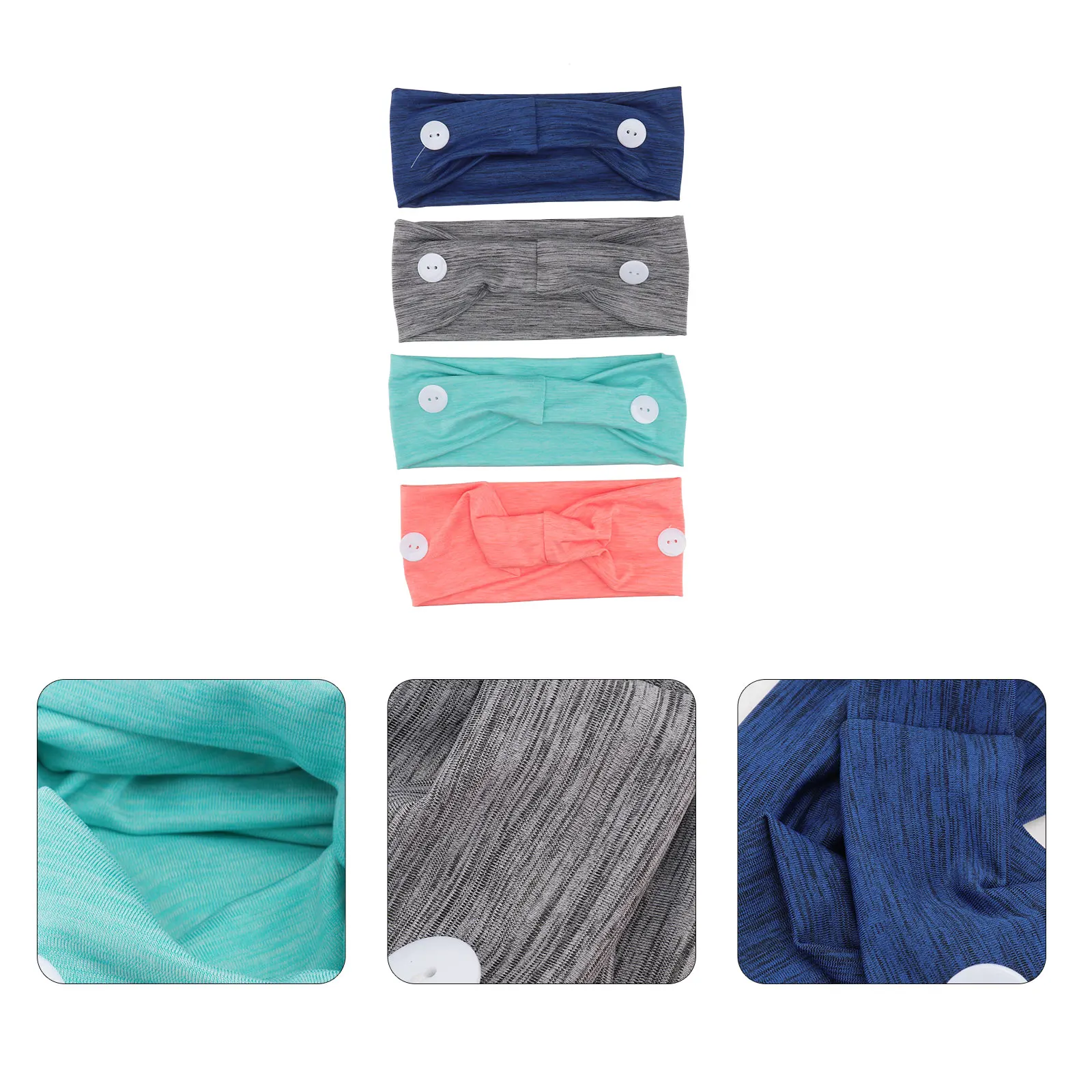 

4 Pcs Anti Hair Strap Elastic Headb s Women Durable Soft Breathable Hair Running Mask Button Spa Athletic Padded
