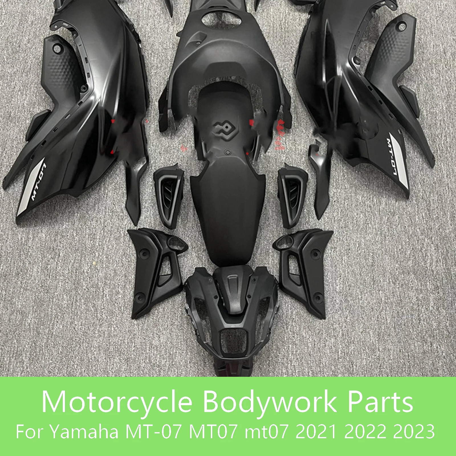 Kit Completo Carene Moto in Plastica ABS Nero Opaco per Yamaha MT-07 MT07 mt07 2021 2022 2023