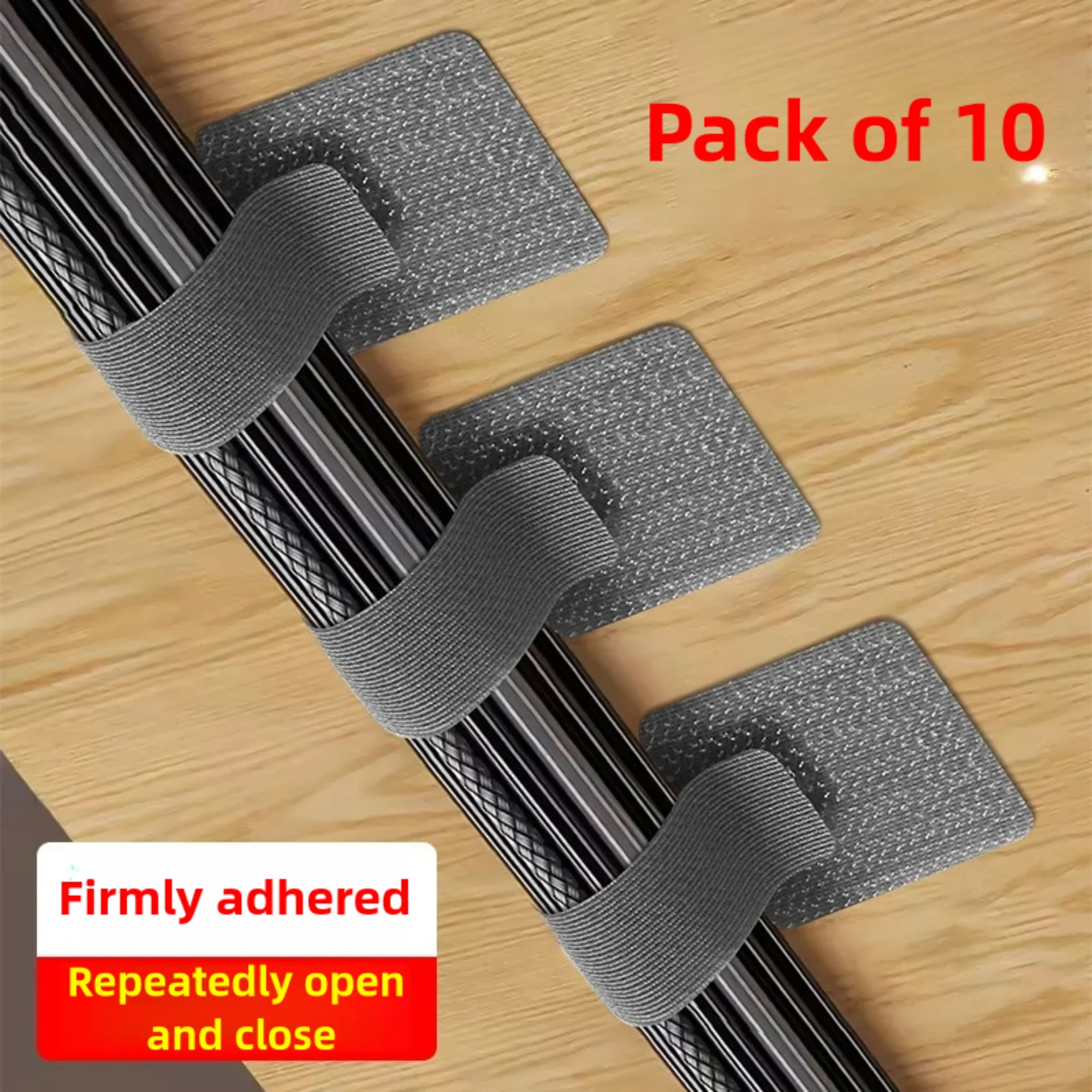 Self Adhesive Hook And Loop Cable Organizer Sticker Reusable Wire Cord Management Holder Sticky Back Velcro Cable Tie for Desk USB Charger Ethernet Cord Home Office Storage