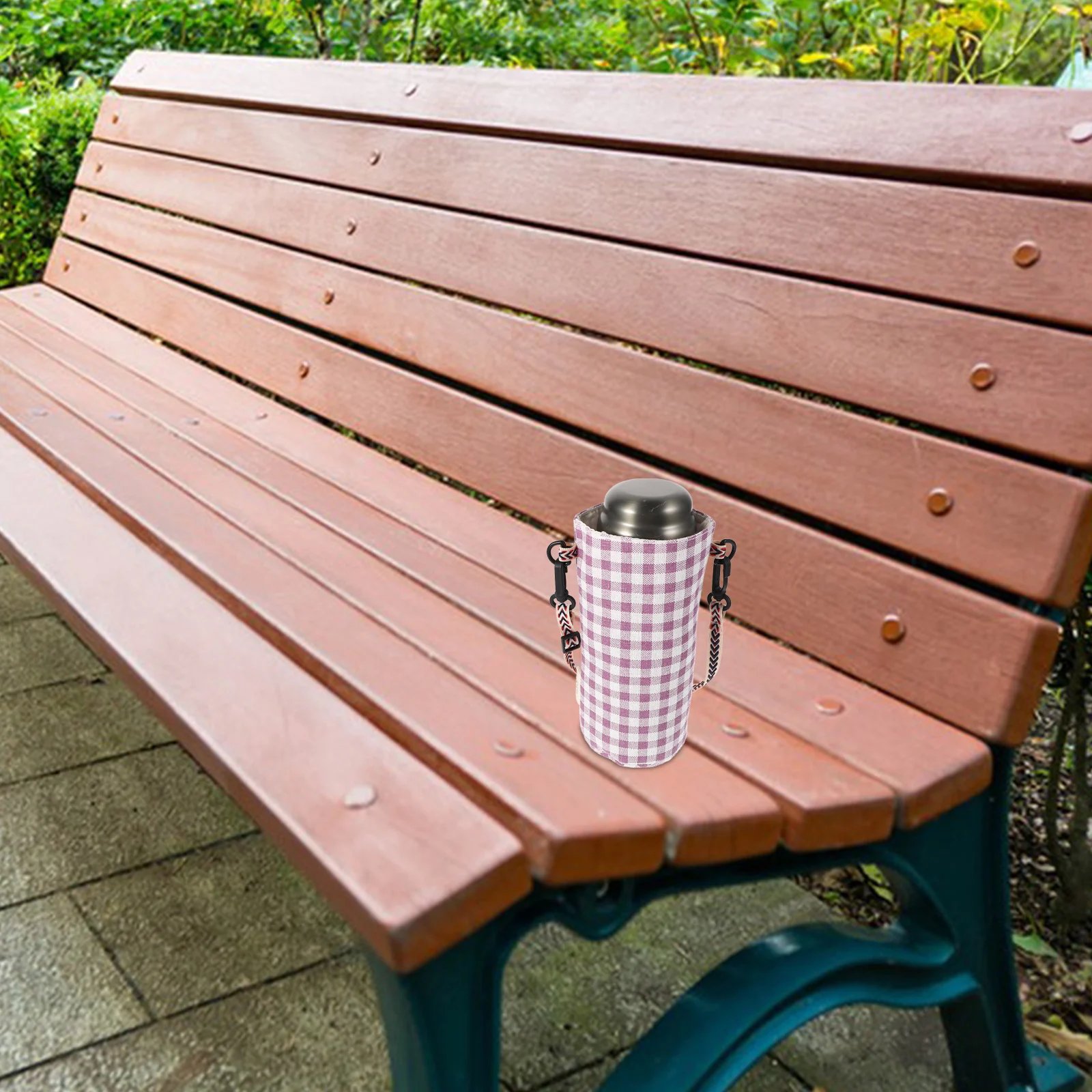 

Insulated Water Bottles Bag Sturdy Cotton Linen Sling Carrier Pouch For Outdoor Travel Office Durable Tea Cup Holders Portable