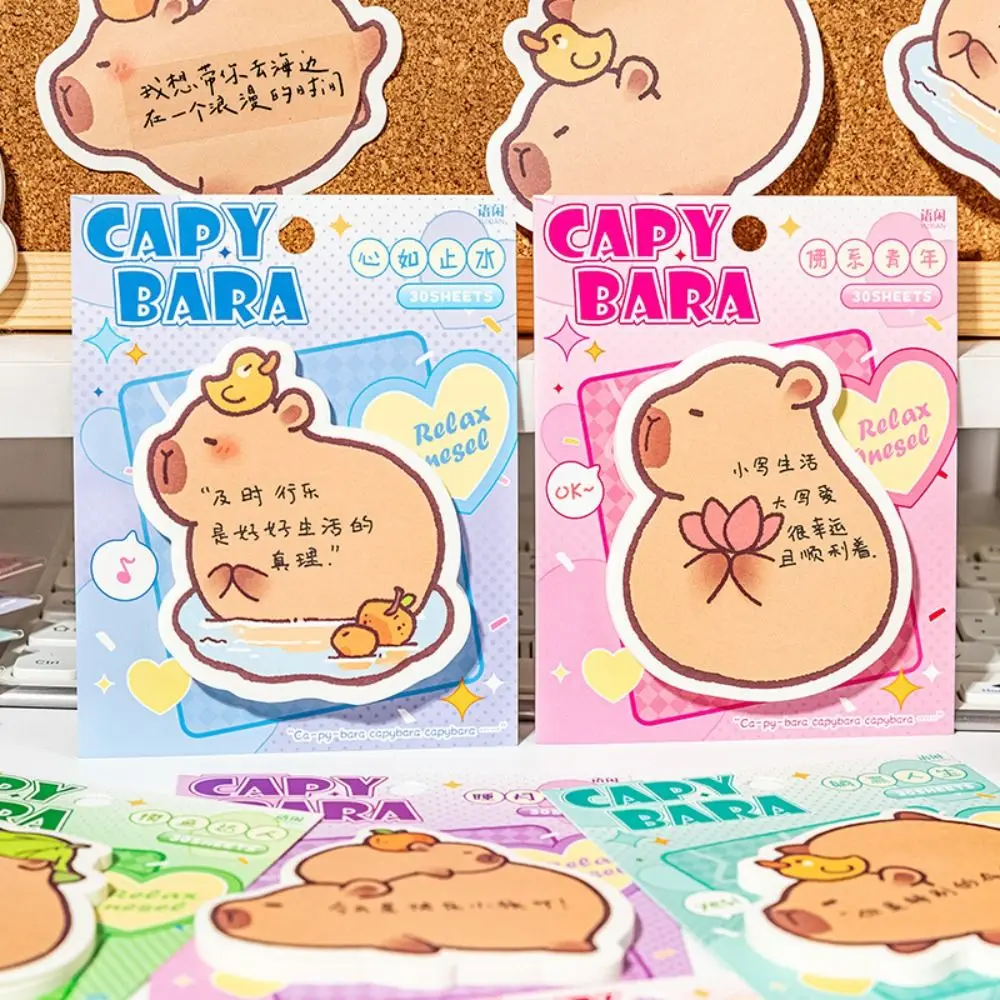 Kawaii Cartoon Plakbriefjes N Keer Schattig Berichtpapier Capybara Memo Pad Decor Student Cadeau Om Te Doen Lijst Schrijfblok Schoolkantoor